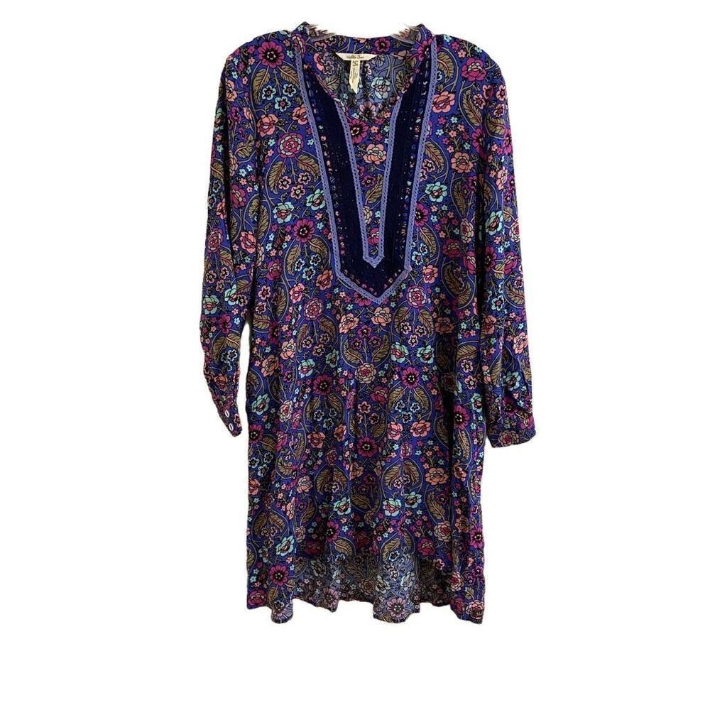 Matilda Jane Thoughts & Dreams Tunic Dress Purple Pink Floral Small